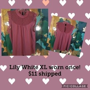 Dusty rose sleeveless blouse